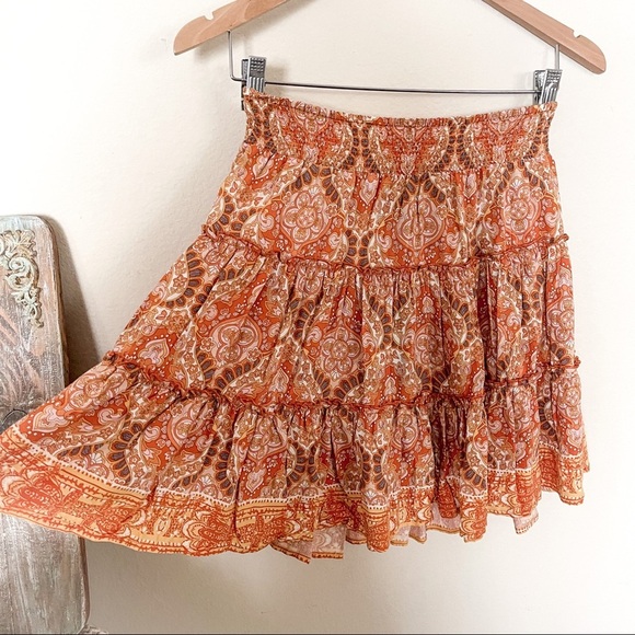 NWT Rachel Zoe Pleated Paisley Floral Print Mini Skirt - Picture 5 of 10
